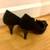 Women's Bow Velvet Heeled Shoes Black Size 7.5 2 thumbnail