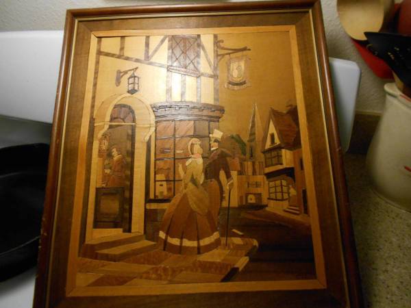 Victorian Unique Marquetry German Folk Art 1
