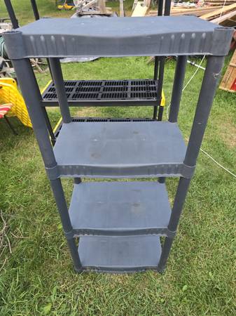 Hyper Tough 4-Shelf Plastic Storage Shelf, Black, 22" W x 14" D x 47" H 1