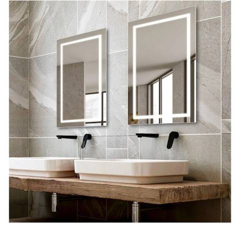 Unity 24" W x 36" H Rectangular Frameless Bathroom Wall Mirrors 1