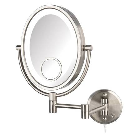 Like new JERDON Two-Sided Wall-Mounted 10X Makeup Mirror with Lights 1