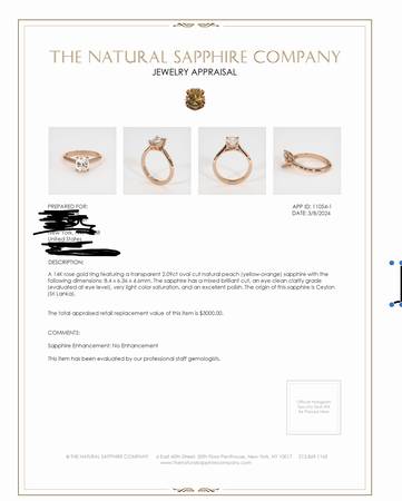 2.09ct Natural Peach Sri Lanka Ceylon Sapphire 1