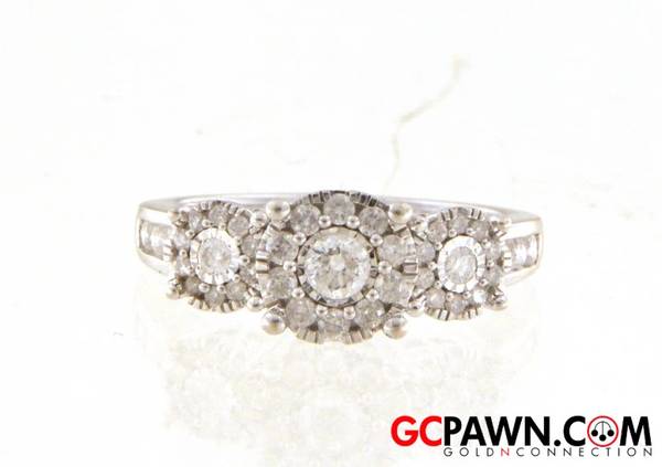 Women's Cluster ring 14kt White Gold 1