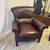 Burgundy Leather Club Parlor Chair Scroll Back Lee Industries Made USA 1 thumbnail
