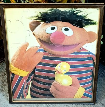 Puzzle.  ERNIE FROM SESAME STREET.  FRAMED 1