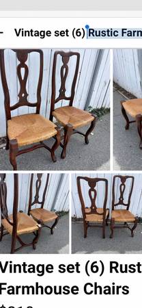 Rustic Farmhouse Chairs - Set of 6 1