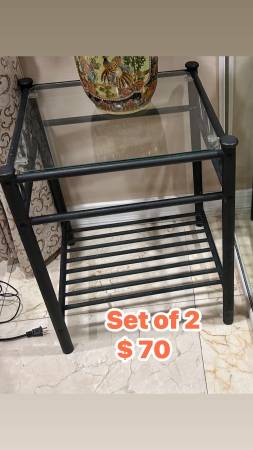 🔶🎈🚩 Accent side glass table Bedroom/ Living room (set of 2) 1
