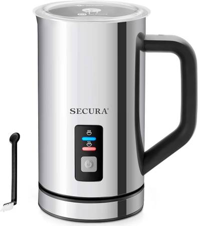 Secura Milk Frother, Electric Milk Steamer Stainless Steel 8.4oz/250ml 1