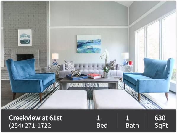 $845 / 1br - 630ft2 - Start living large! You'll love our 1 bed, 1 bath! 630 Sq Ft! (Temple)63806811369729121
