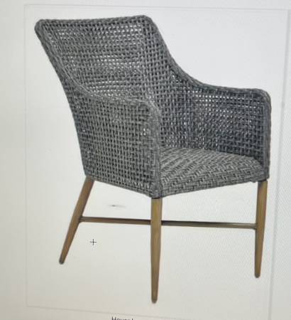 2) Crenshaw Park Stationary Padded Metal Wicker Outdoor Door Chairs 1