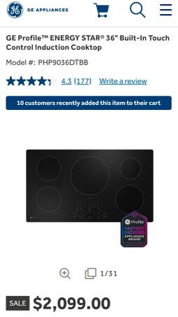 GE Profile™ ENERGY STAR® 36"  Induction Cooktop 1