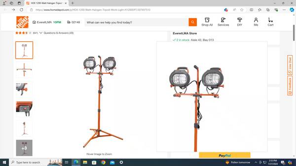 HDX portable 1000w worklight 1