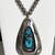 VTG Navajo Heavy Sterling Silver Turquoise Pendant Necklace 25" 2 thumbnail