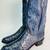 Vintage Dan Post Embroidered Blue Genuine Ostrich Cowboy Boots 13 D We 8 thumbnail