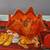 Viking Epic 6 Petal Compote Persimmon Orange 7" Pedestal Footed Art Gl 2 thumbnail