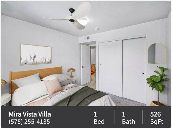 $607 / 1br - 526ft2 - Wonderful 526 sqft, 1 bed, 1 bath floorplan in Las Cruces (Las Cruces)63687913441027121