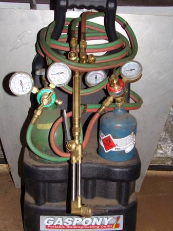 GASPONY portable Oxy/Acetylene torch set - Includes Bottles 1