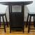 Black Wooden pub table with 2 stools 5 thumbnail