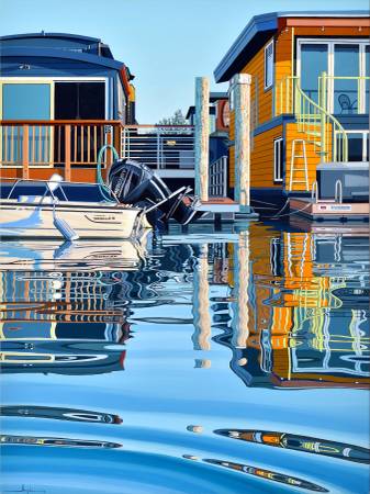 Alex Nizovsky - Sausalito Liberty Dock Evening - Painting Art 30"x40" 1