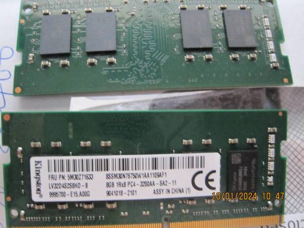 2 Kingston 2x8GB total 16GB 1R8 PC4-3200 1