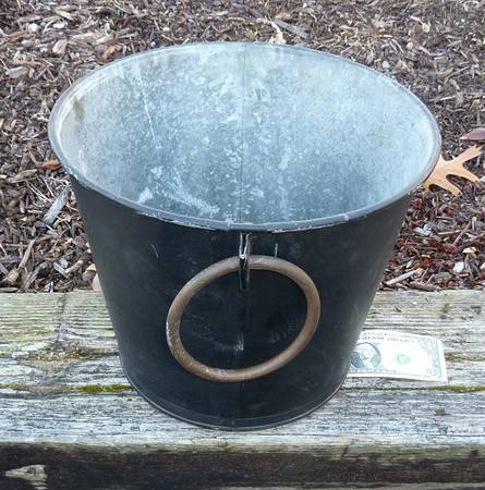Antique Nautical Brass Ring Bucket,Pail,PLANTER 1