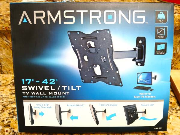 Armstrong Swivel/Tilt Universal TV Wall Mount NIB 1