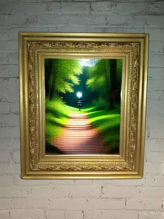 Antique Wood Framed Mirror 1