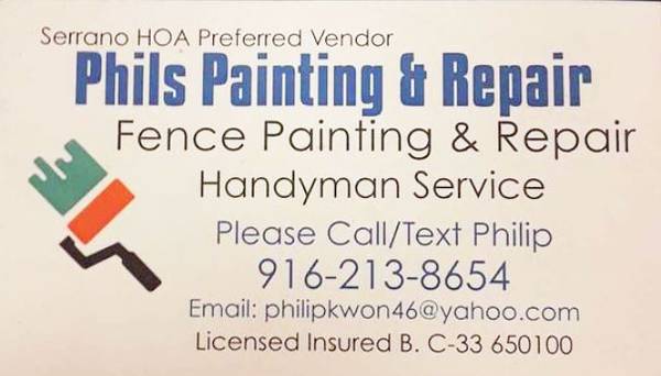 painting/ stucco/ fence/cabinet/dry rot/door n window/ texture/ 916 213 8654 1