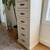 Rustic chic solid wood dresser - tall 6 drawer - cream beige 3 thumbnail