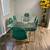 Green gold velvet glass dining set 2 thumbnail