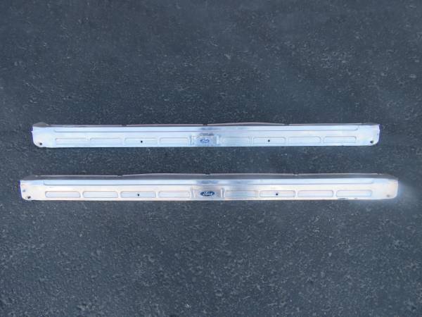 1965-1968 FORD MUSTANG OEM USED CHROME DOOR FLOOR SILL SCUFF PLATES - $50 (fairfield / vacaville)63471320652803120