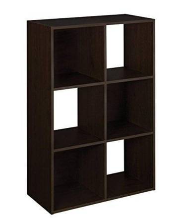 Shelf Cubicals Organizer, 6-Cube - Espresso New 1