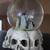 6.5" Gothic Skull Graveyard Bats Halloween Snow Globe 2 thumbnail