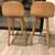 Moe’s Home Napoli Tan leather contemporary modern oak Barstools 3 thumbnail