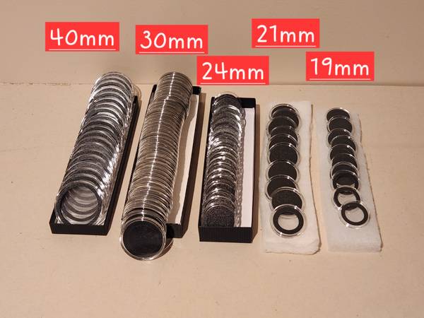 Air Tite Coin Ring Holder Capsules 40mm, 30mm, 24mm, 21mm, 19mm - NEW 1