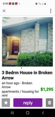 $1,600 / 3br - 1500ft2 - 3 Bedroom/2 full bath house (Broken Arrow)63981981221123122