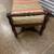 Vintage mahogany finished upholstered bench 4 thumbnail