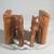 (2pc) Wooden Hand Carved Elephant Bookends 2 thumbnail
