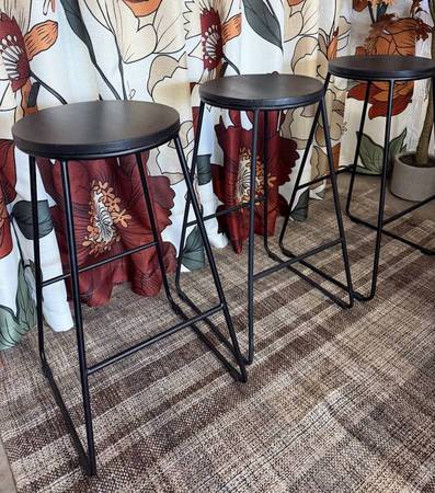 Three Black Barstools 1