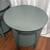 Solid Wood Pair of Modern Round Side Accent Tables Refinished in Soft Olive Gree 3 thumbnail