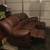 Leather faux brown couch 3 thumbnail