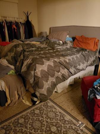 California King bed, boxspring, matress and frame 1