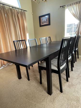 Extendable Dining Table and 8 Chairs (OBO) 1