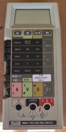 Fluke 8060A True RMS Multi Meter with case, test leads and manuals. 1