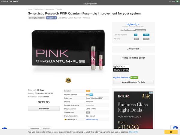 Selling Synergistic Research Master and Pink Fuses(Price Reduced) 1