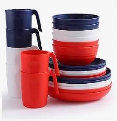 NEW in BOX - Plastic Dinnerware Sets - 24 pcs 1