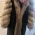 Natural Ranch mink coat with indigo tuxedo Fox trim with sleeves. 8 thumbnail