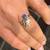 Natural Diamonds and Natural Sapphire 14K Gold White Gold Ring (Size 6 13 thumbnail