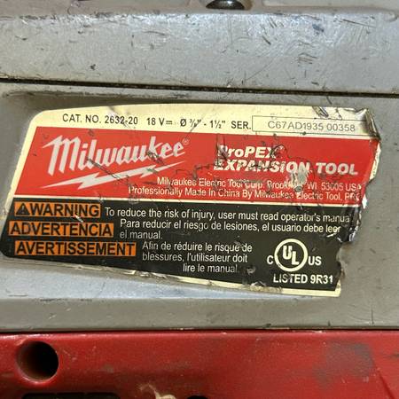 Milwaukee ProPEX Expansion Tool 2632-20 M18 - tools - by owner