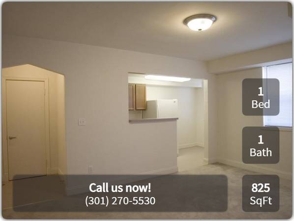 $1,399 / 1br - 825ft2 - Stop by today at the 1 bed / 1 bath of your dreams! 825 Sq Ft! (Silver Spring - Right off of Georgia Avenue)63779442371585121